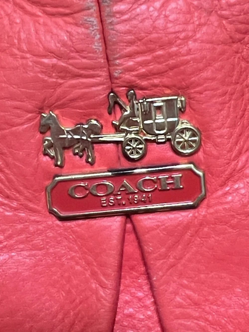 Coach Madison Juliette Satchel Coral Leather Bag 21222 GUC